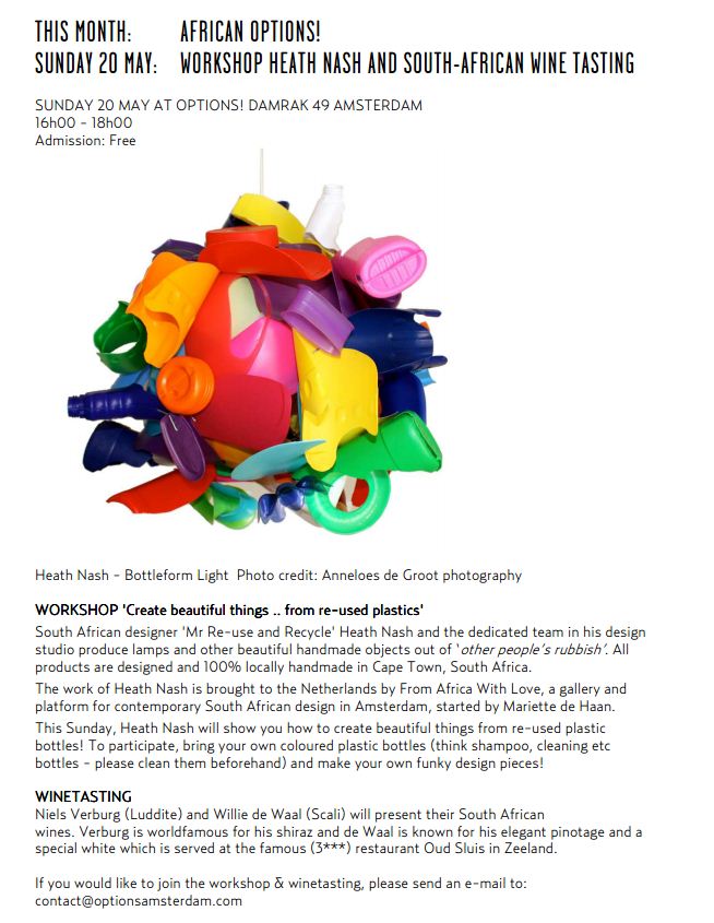 Uitnodiging AFRICAN OPTIONS WORKSHOP by HEATH NASH and WINE TASTING EVENT